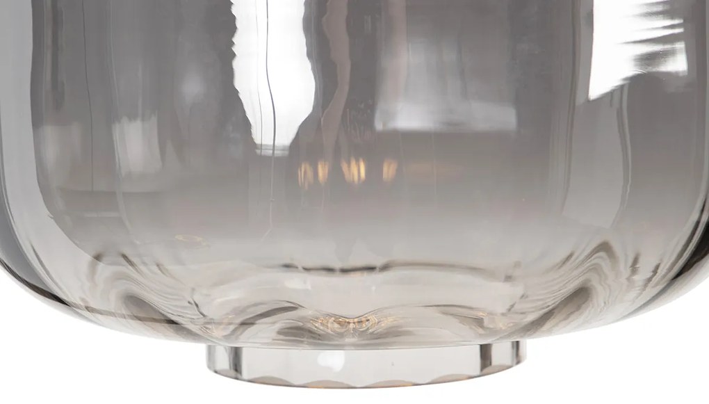 Smart vloerlamp zwart met smoke glas incl. Wifi ST64 - Qara Down