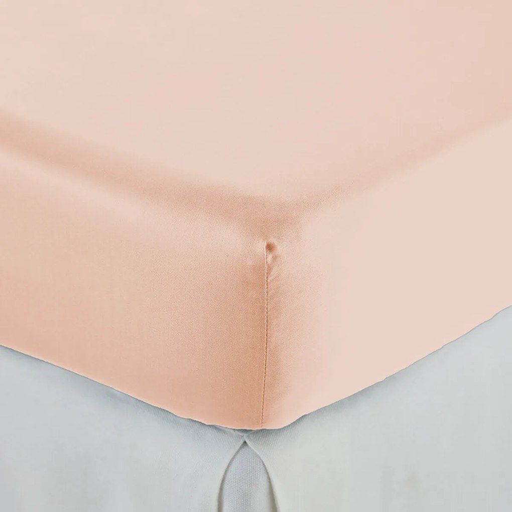 Hoeslaken satijn katoen, 153 draden, 30 cm kop, Opale