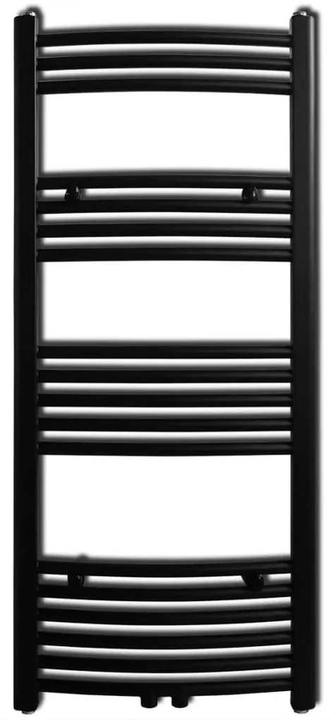 vidaXL Radiator/handdoekenrek gebogen 500x1160 mm zwart