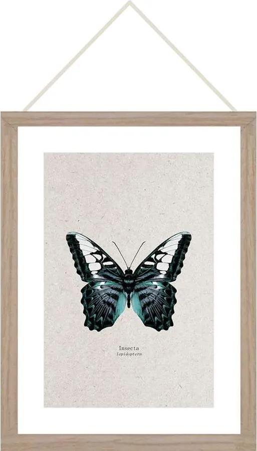 Art for the Home glazen lijst Vlinder - licht - 30x40 cm - Leen Bakker
