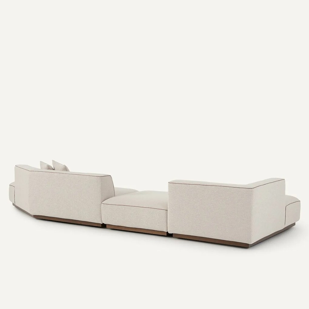 Open hoekbank links met bouclé voetensteun, JACOPO