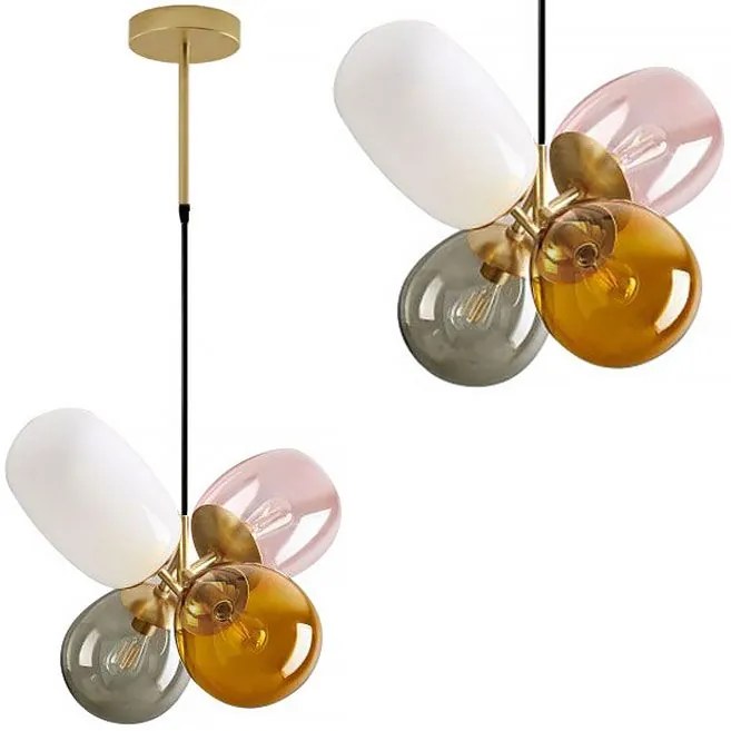 Hangende glazen plafondlamp veelkleurig APP436-4C