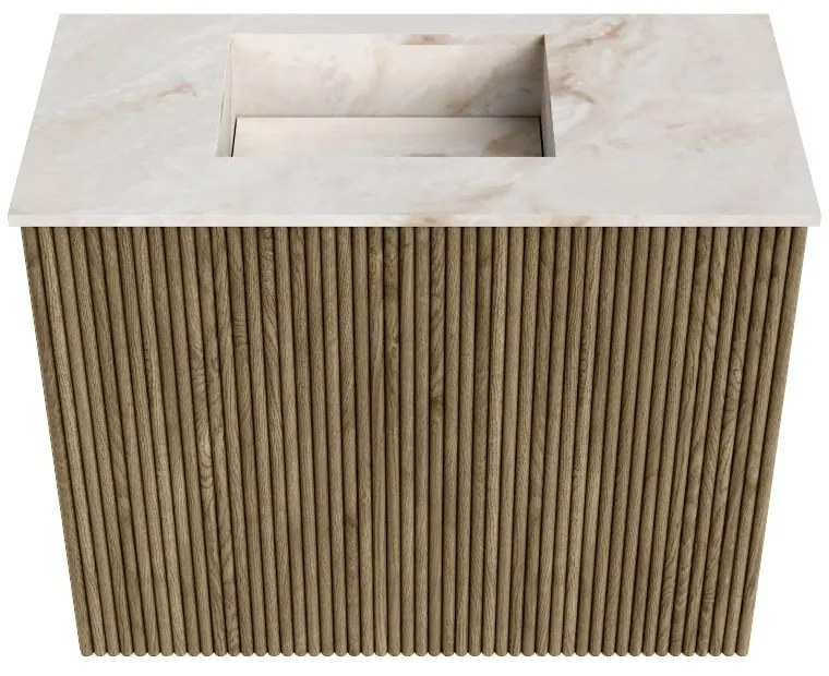 Mondiaz Joya DLux 50cm toiletmeubel dusk met wastafel faye links 1 kraangat frappe