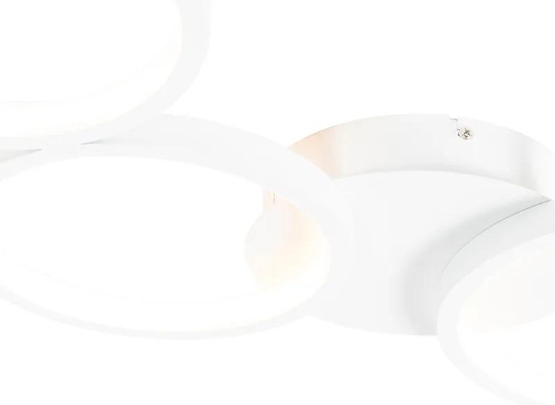 Design plafondlamp wit incl. LED 3-staps dimbaar 3-lichts - Pande Design rond Binnenverlichting Lamp