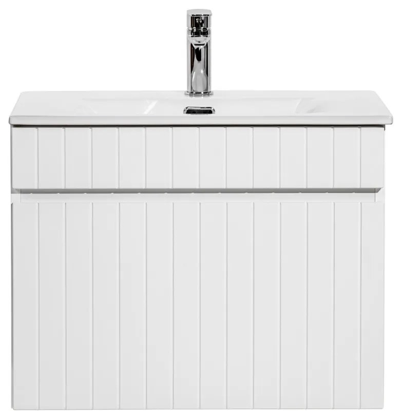 Comad Iconic White badkamermeubel 60cm met witte wastafel 1 kraangat