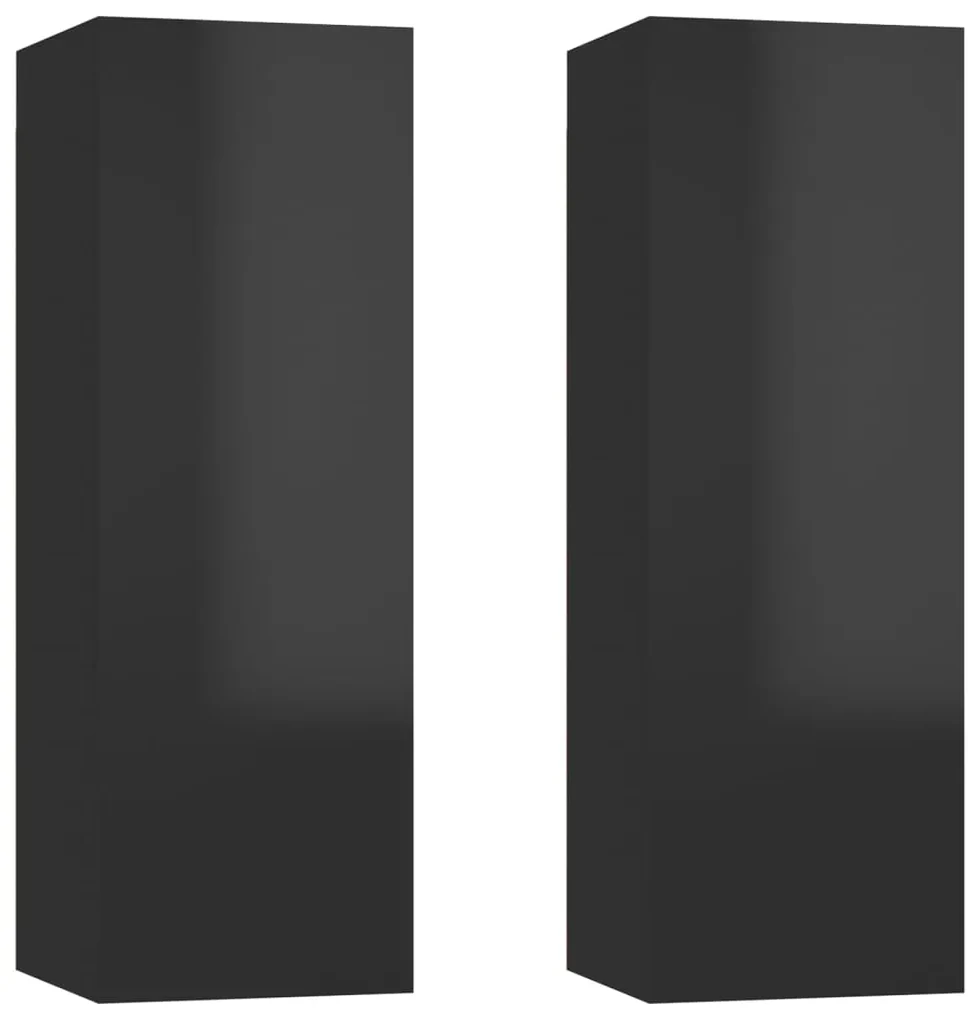 vidaXL Tv-meubelen 2 st 30,5x30x90 cm spaanplaat hoogglans zwart