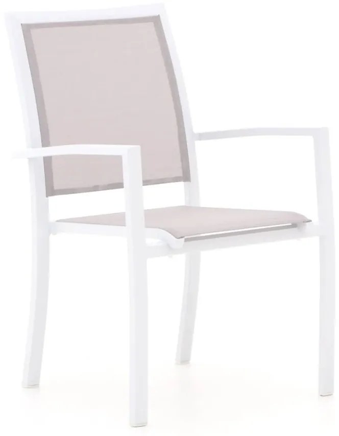 Dining tuinstoel | Bellagio  Anzio | Textileen | Wit | Stapelbaar | Kees Smit Tuinmeubelen