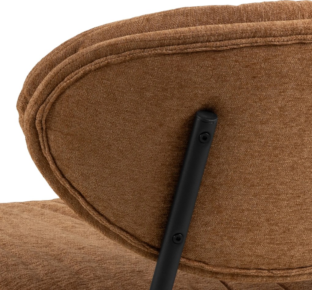 SOPHIA Terracotta (Apia 272)/zwart onderstel - RELAXFAUTEUIL STOEL VOOR DE WOONKAMER/HET KANTOOR MET BEKLEDING