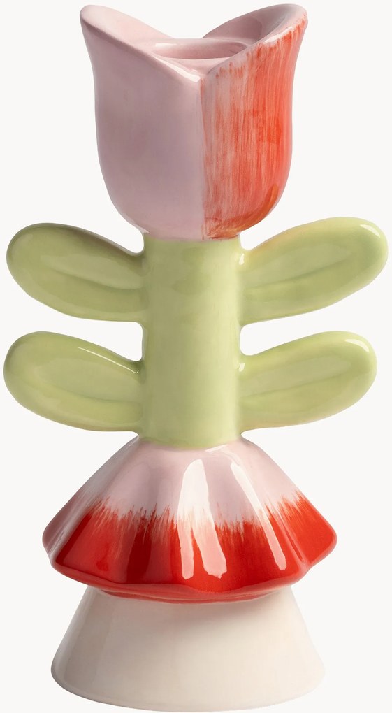 Handbeschilderde kaarshouder Blume