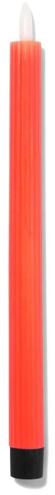 HEMA LED Ribbel Kaars Met Wax Ø2.3x28.3 Fluo Oranje