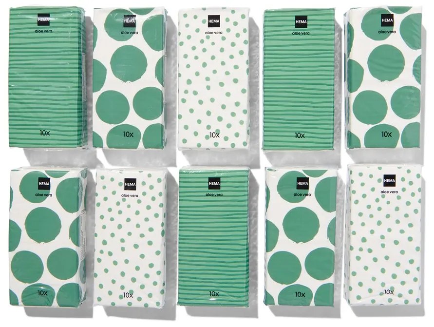 HEMA Zakdoekjes Met Aloë Vera 4-laags - 10x10 Stuks