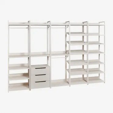 Velunis Open Modulaire Kast Van 5 Delen In Ijzer Gardenia Wit - Sklum
