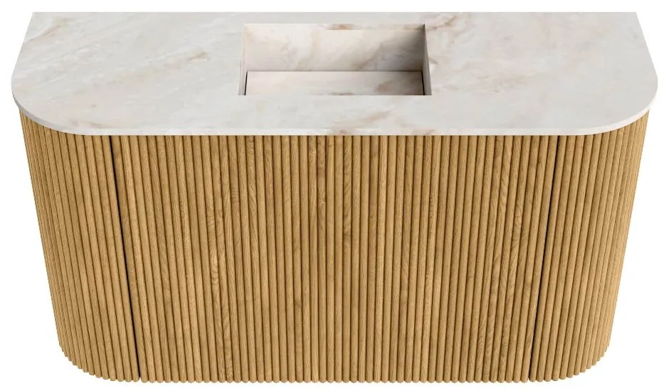Mondiaz Joya DLux 75cm toiletmeubel ronding links/rechts oak met wastafel faye midden zonder kraangat frappe