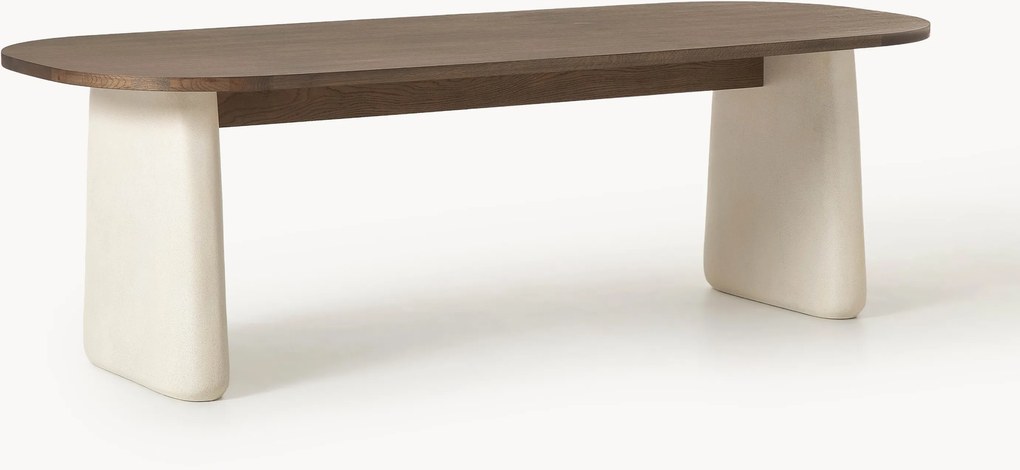 Ovale eettafel Dune van eikenhout, in verschillende formaten