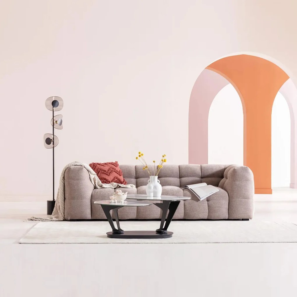 Kare Design Salamanca 3-zits Bank Gecapitonneerd Grijs