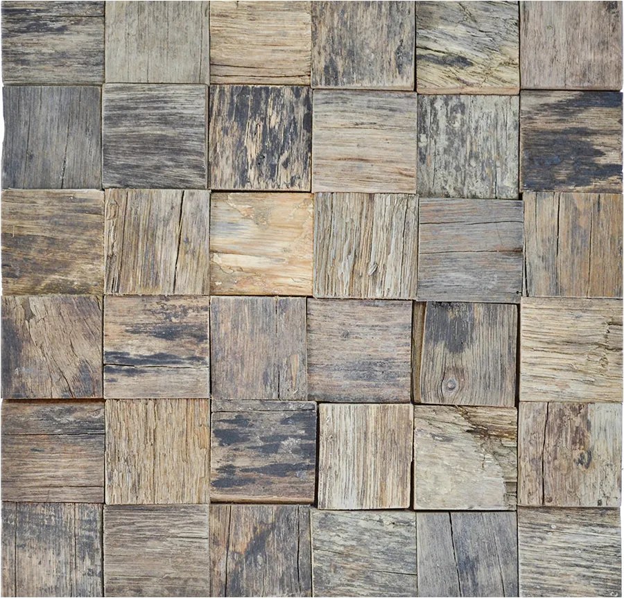 Houten Mozaïekpaneel | Marine Shipwood | 30×30 cm | Hout | Tegel