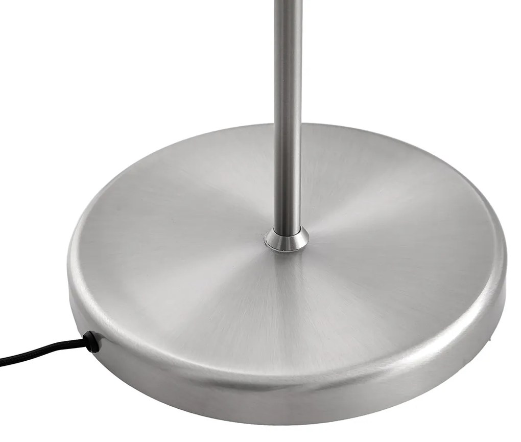 Vloerlamp staal met witte kap en verstelbare leeslamp - Ladas