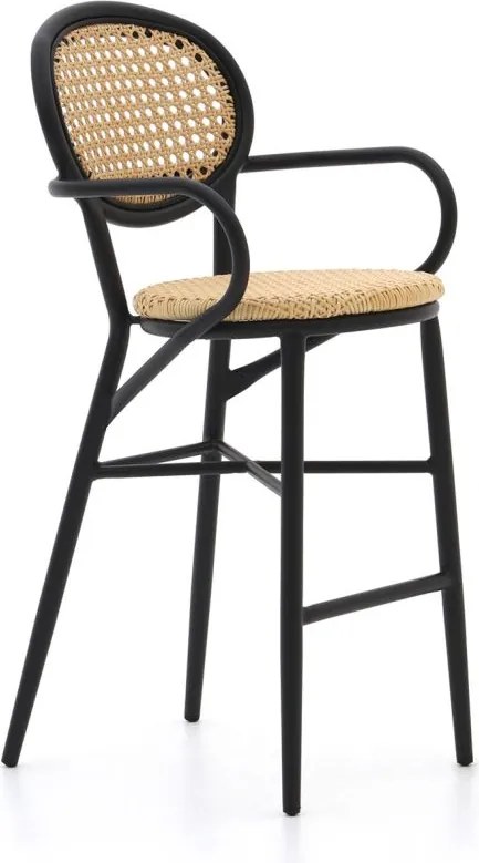 Barkruk tuin | Forza  Tovel | Wicker (vlechtwerk) | Taupe | Tuinstoel | Stapelbaar | Kees Smit Tuinmeubelen