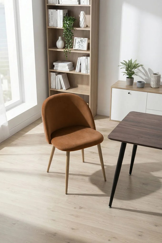 Set 4 Vint Fluwelen Stoelen