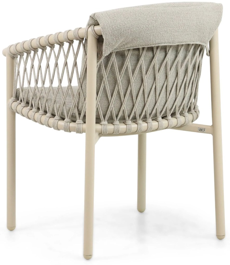 Tuinstoel Aluminium/rope Taupe-naturel-bruin 4 Seasons Outdoor Allora