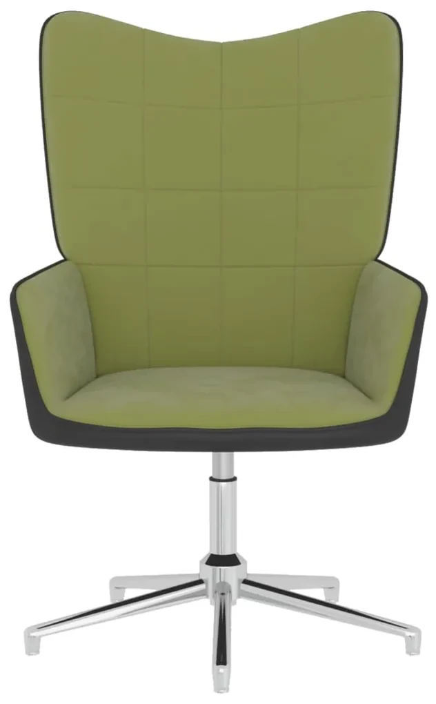 vidaXL Relaxstoel fluweel en PVC lichtgroen