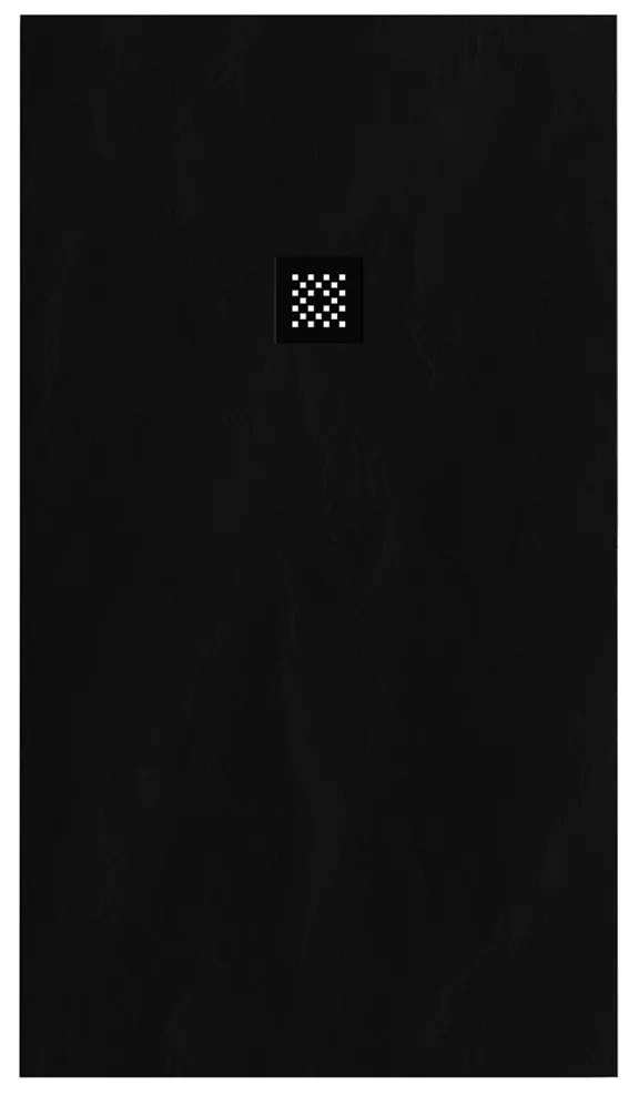 Brauer Asteroid douchevloer 90x160cm mineraalmarmer zwart mat