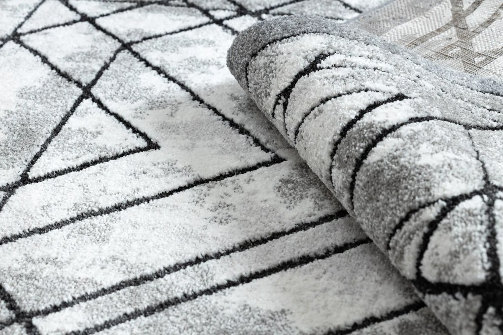 Tapijt modern COZY Lina, geometrisch - Structureel, twee poolhoogte , grijs