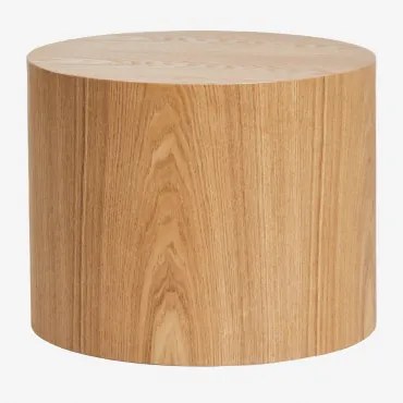 Ronde Bijzettafel Ø50 Cm In Mdf En Essenfineer Lily Natuurlijk - Sklum