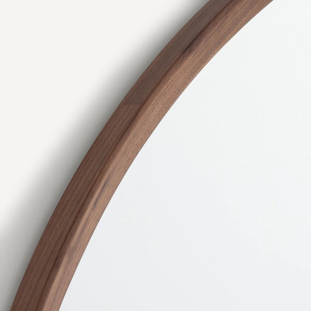 Ronde spiegel van massief notenhout, diameter 100 cm, Orion