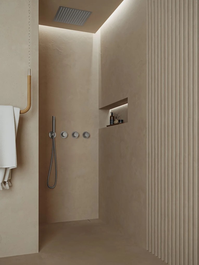 Saniclear Plus inbouw regendouche met inbouw douchekop 30x30cm en staafhanddouche RVS