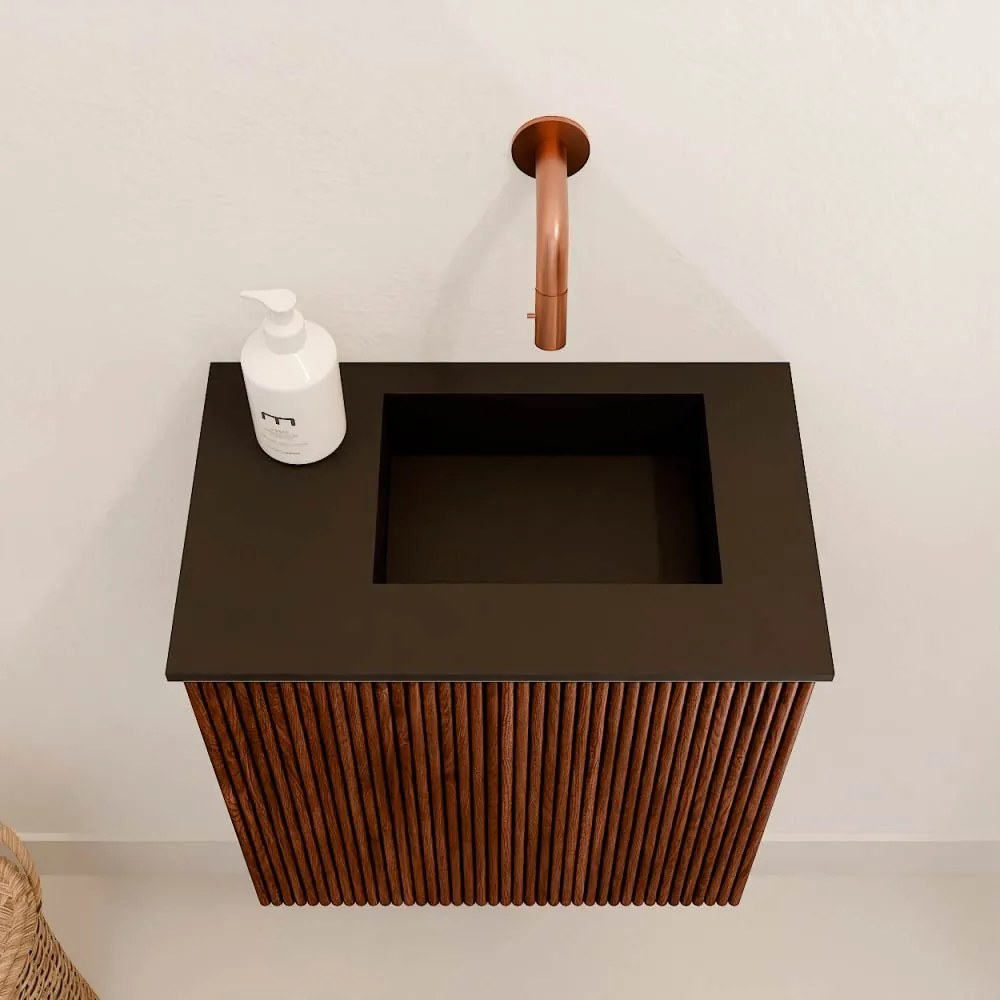 Mondiaz Joya 40cm toiletmeubel ruby met wastafel faye rechts zonder kraangat urban