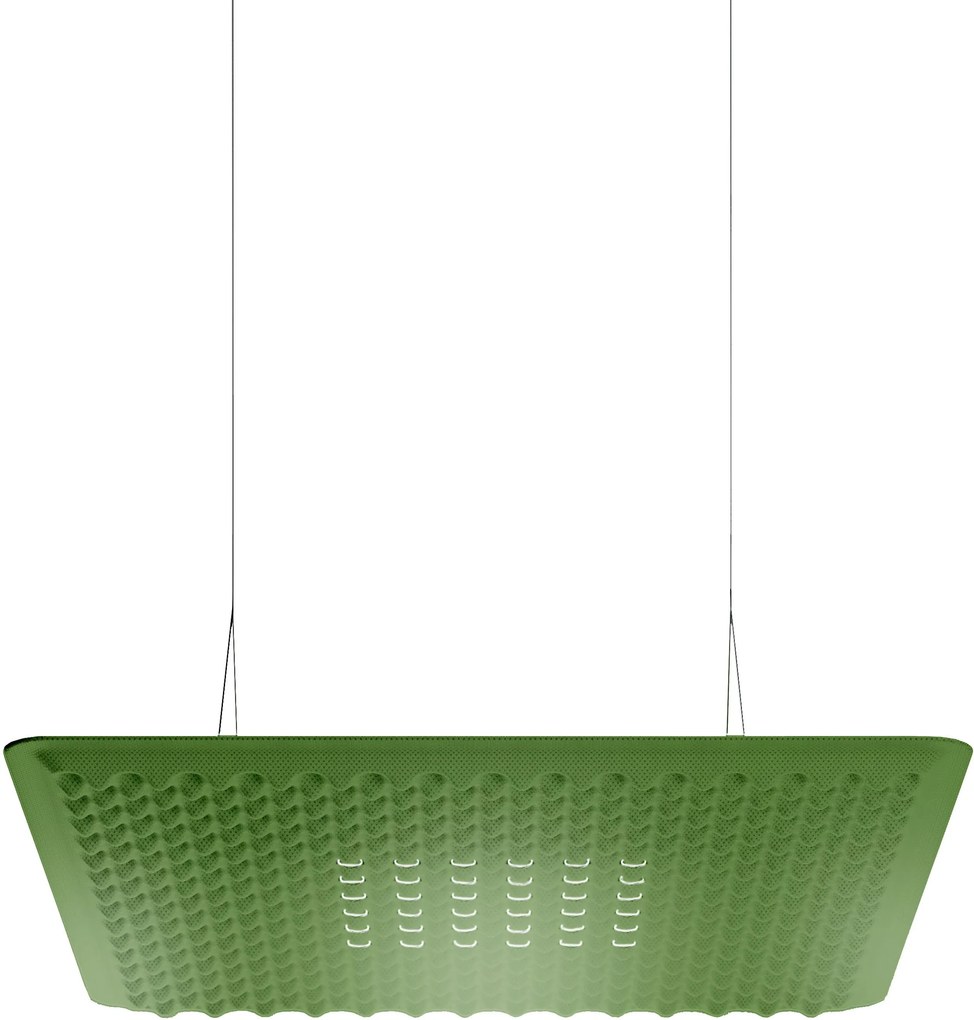 Artemide Eggboard Matrix akoestische hanglamp 80x80 groen