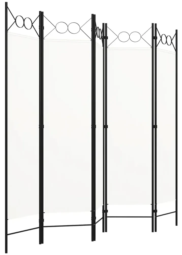 vidaXL Kamerscherm met 5 panelen 200x180 cm crèmewit