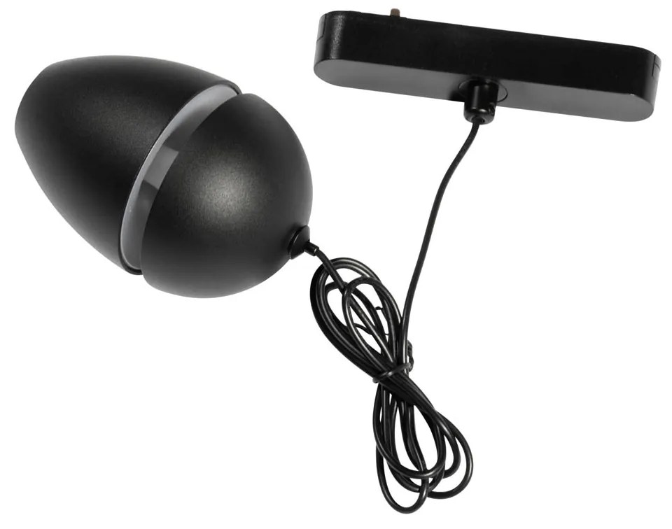 Moderne hanglamp zwart voor railsysteem 1-fase incl. LED - Magnetic Eggy