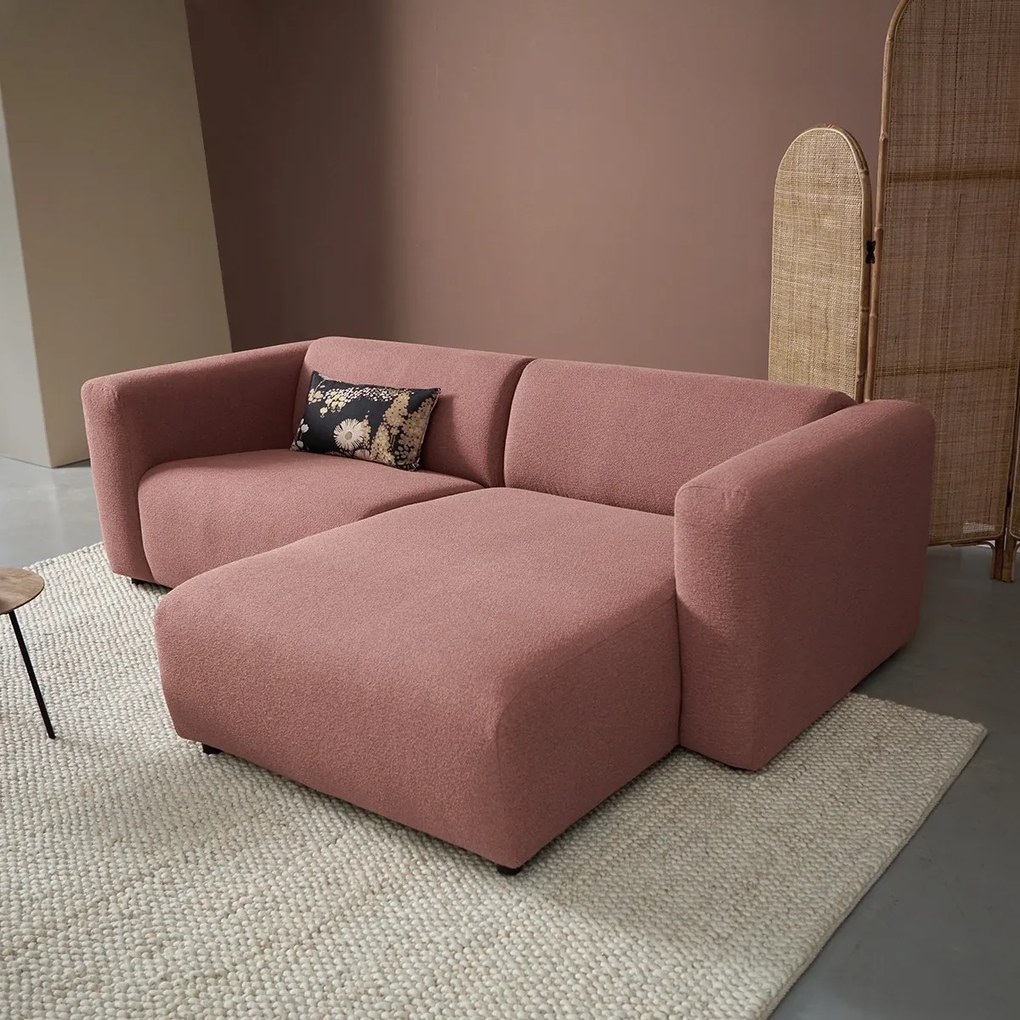 Kleine Bank Met Chaise Longue Rechts Terracotta Roze