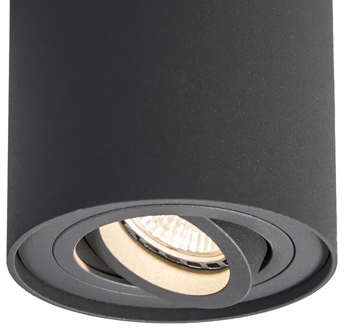 Set van 6 Spot / Opbouwspot / Plafondspots antraciet draai- en kantelbaar - Rondoo up Design, Modern GU10 Binnenverlichting Lamp