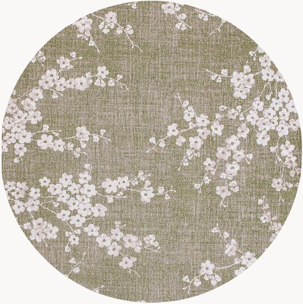 Wasbaar rond jacquard in- & outdoor vloerkleed Sakura
