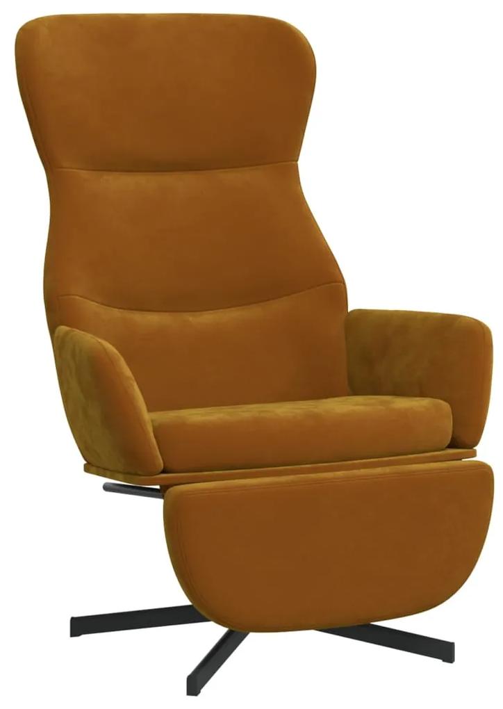 vidaXL Relaxstoel met voetensteun fluweel bruin