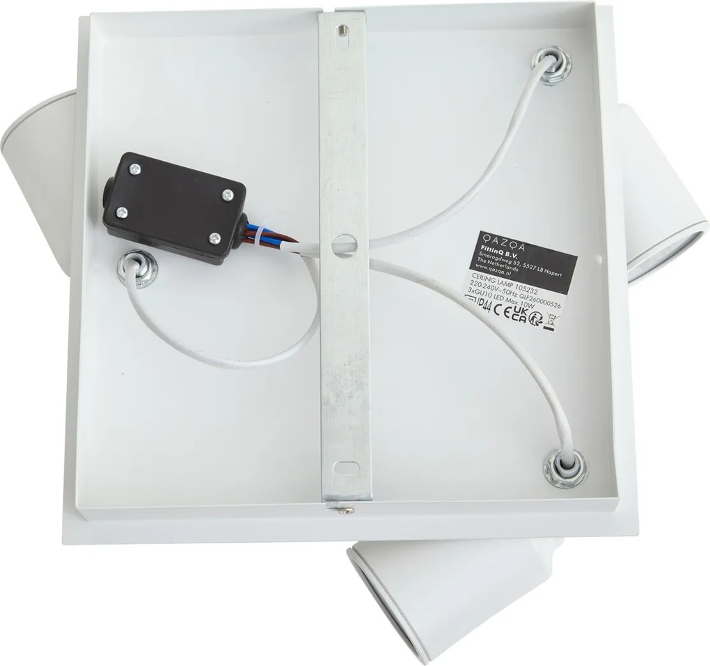 Moderne badkamer spot wit vierkant 3-lichts IP44 - Ducha
