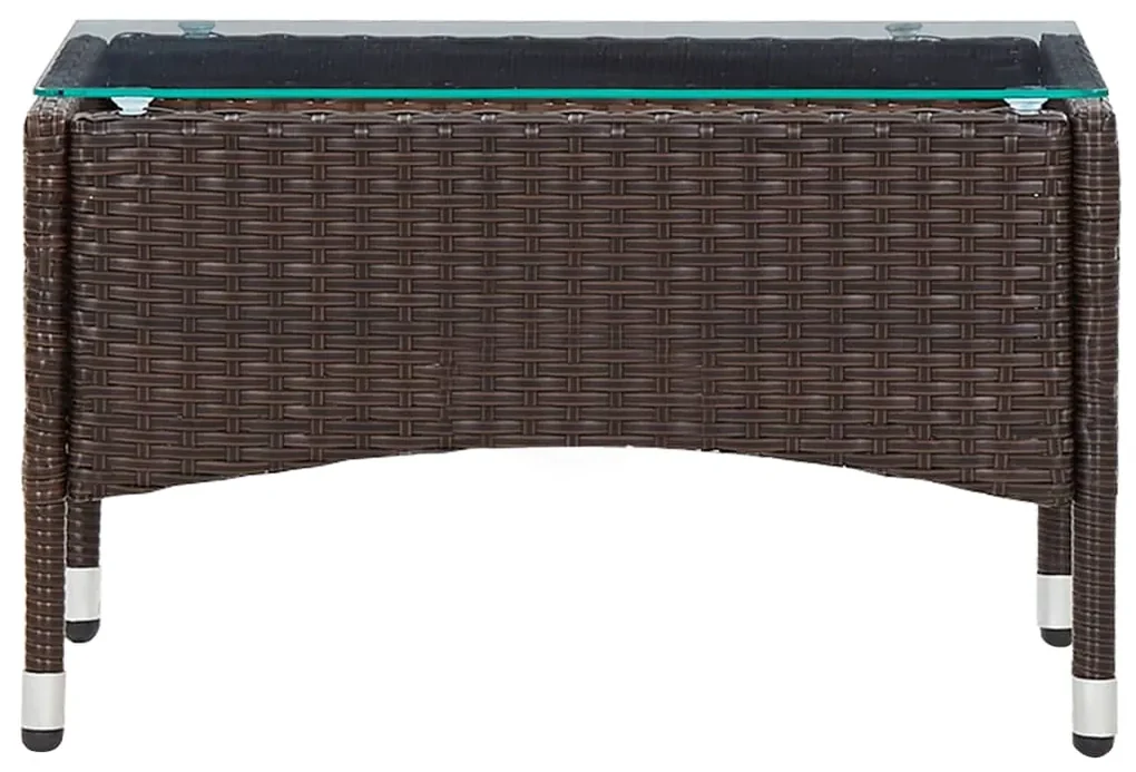 vidaXL Salontafel 60x40x36 cm poly rattan bruin
