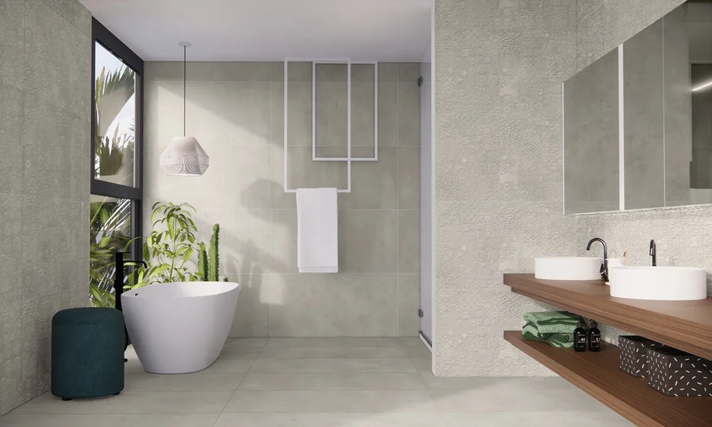 Jabo Beton Cire Bercy Nude wandtegel reliëf beige 60x120cm gerectificeerd
