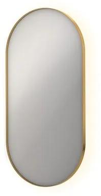 INK Spiegels Spiegel SP21 ovaal in stalen kader incl indir LED. verwarming. color changing. dimbaar en schakelaar 120x60cm Mat goud 8408977
