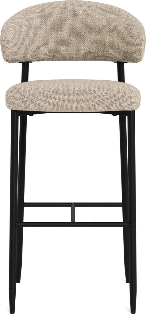 Mazzoni IRIS Beige (stof Basel 24)/zwart onderstel - GESTOFFEERDE BARKRUK VOOR KEUKEN/BAR