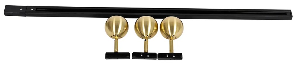 Modern railsysteem met 3 spots goud 1-fase - Iconic Gissi