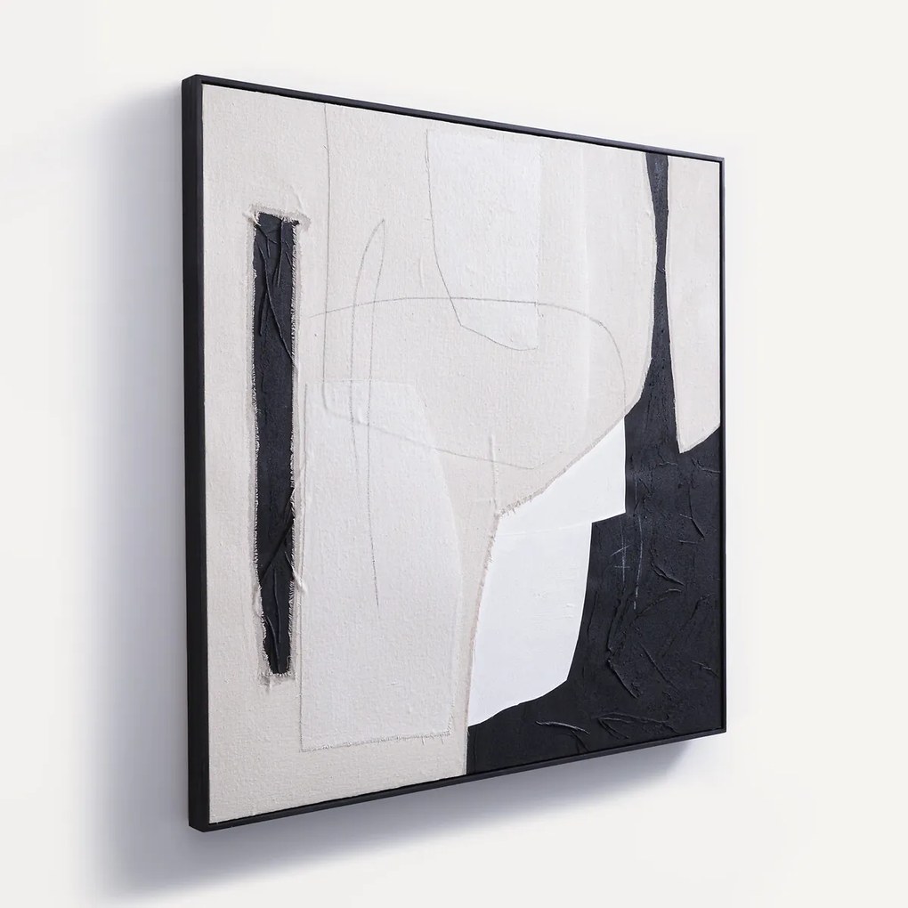 Gecollageerde en beschilderde stoffen muurdecoratie, Snoh