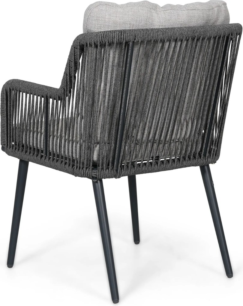 Tuinset Ronde Tuintafel 6 personen 150 cm Rope Grijs Lifestyle Garden Furniture Tivoli/Ancona