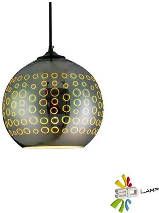 LED Hanglamp 3D - Radus - Rond - Chroom Glas - E27