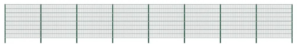 vidaXL Schuttingpaneel met palen 13,6x1,6 m ijzer groen
