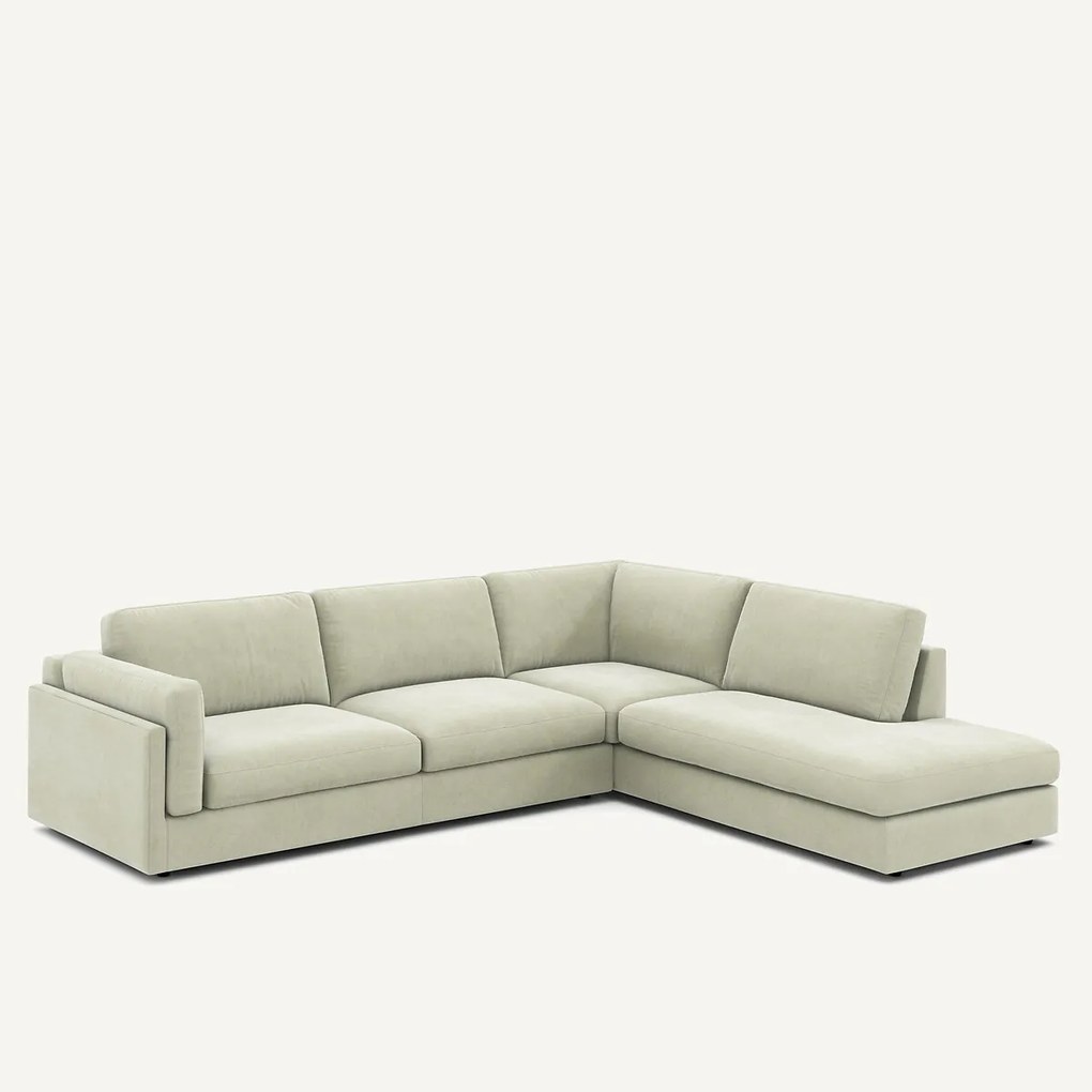 Hoekbank van stonewashed fluweel, César