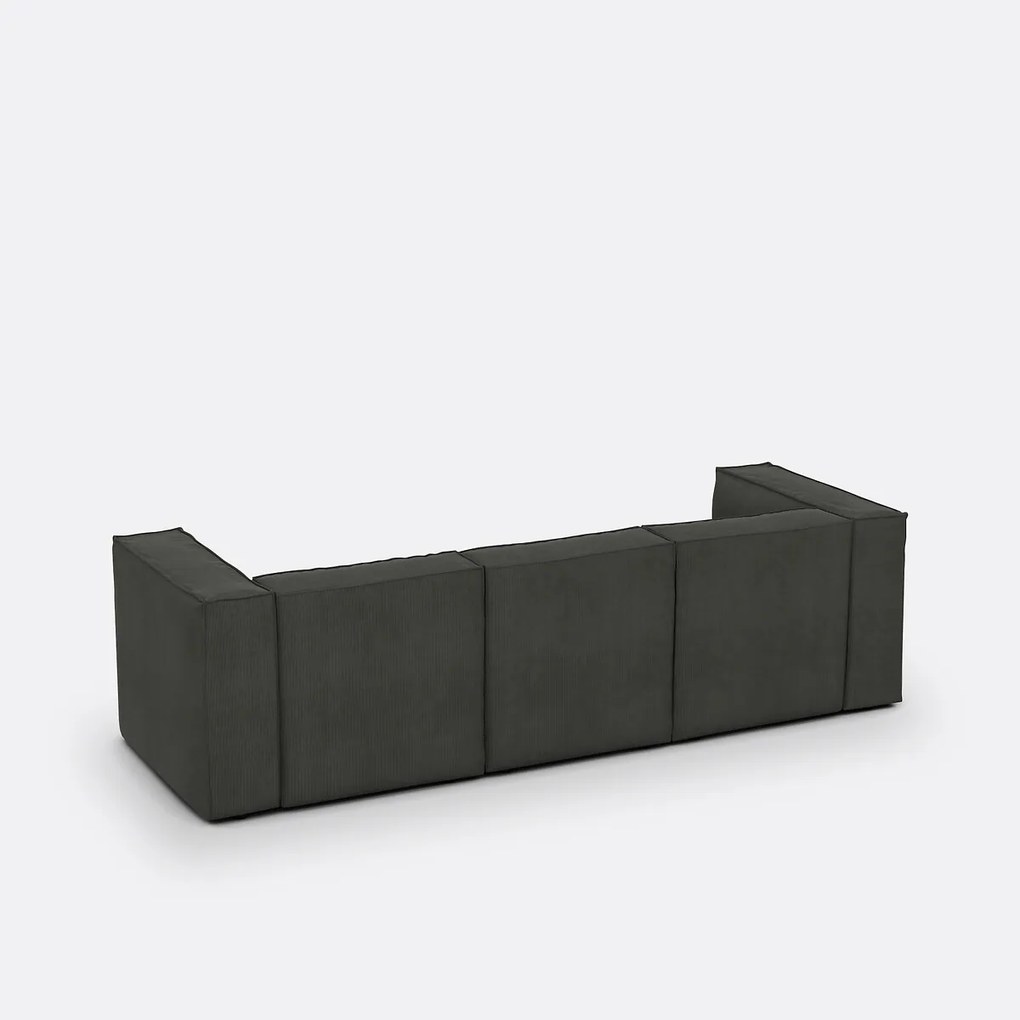 Modulaire bank, 3-zit, ribfluweel, Seven